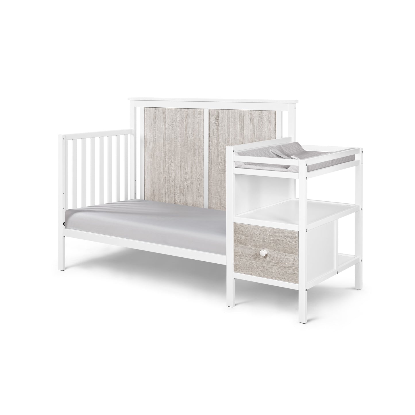 Connelly 4-in-1 Crib and Changer Combo White/Rockport Gray