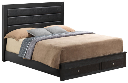Sleek Transitional Black Storage Bed