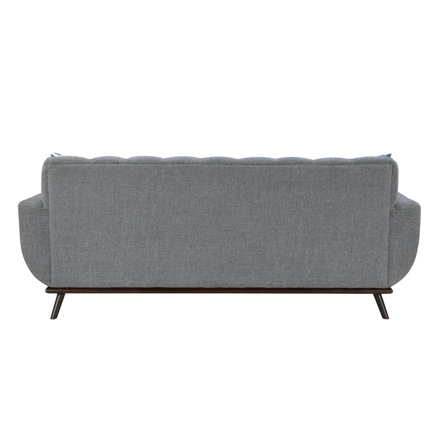 Solid Wood Reversible Sofa Chaise Gray Chenille Upholstered Decorative Pillows Mid-Century Modern Living Room Furniture 1pc