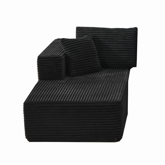 Modular Sectional Couches for Living Room: Left Facing Chaise Longue (Beige) ,SF502DBK