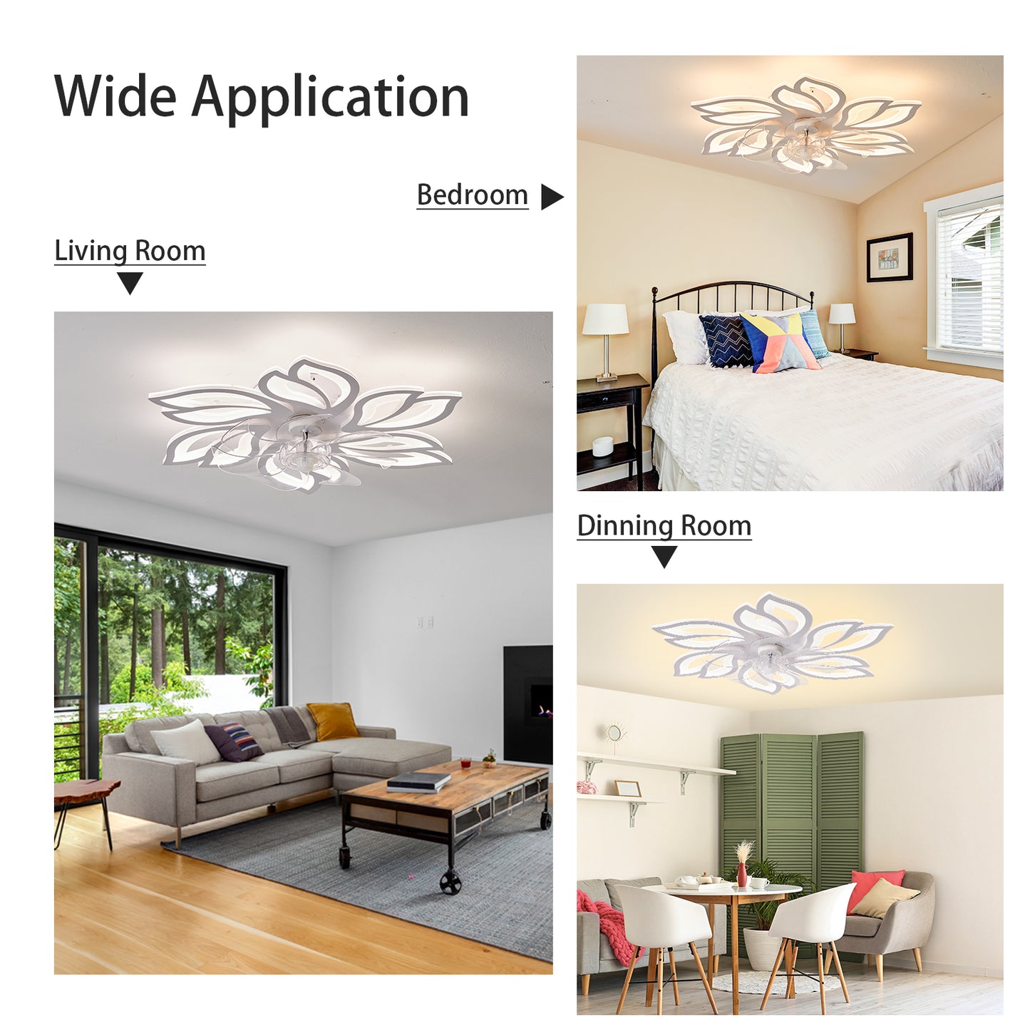 25.5In Ceiling Fan with Lights, Remote Control 3 Color Temperatures,6 Gear wind Speed Fan Light
