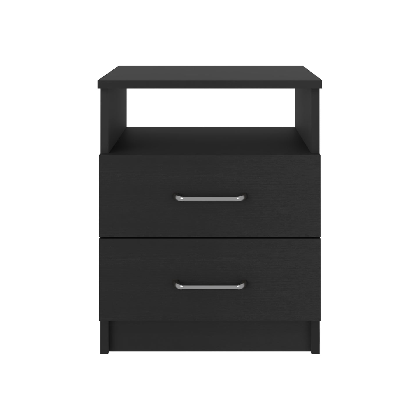 Nightstand Olivenza, Two Drawers, Black Wengue Finish