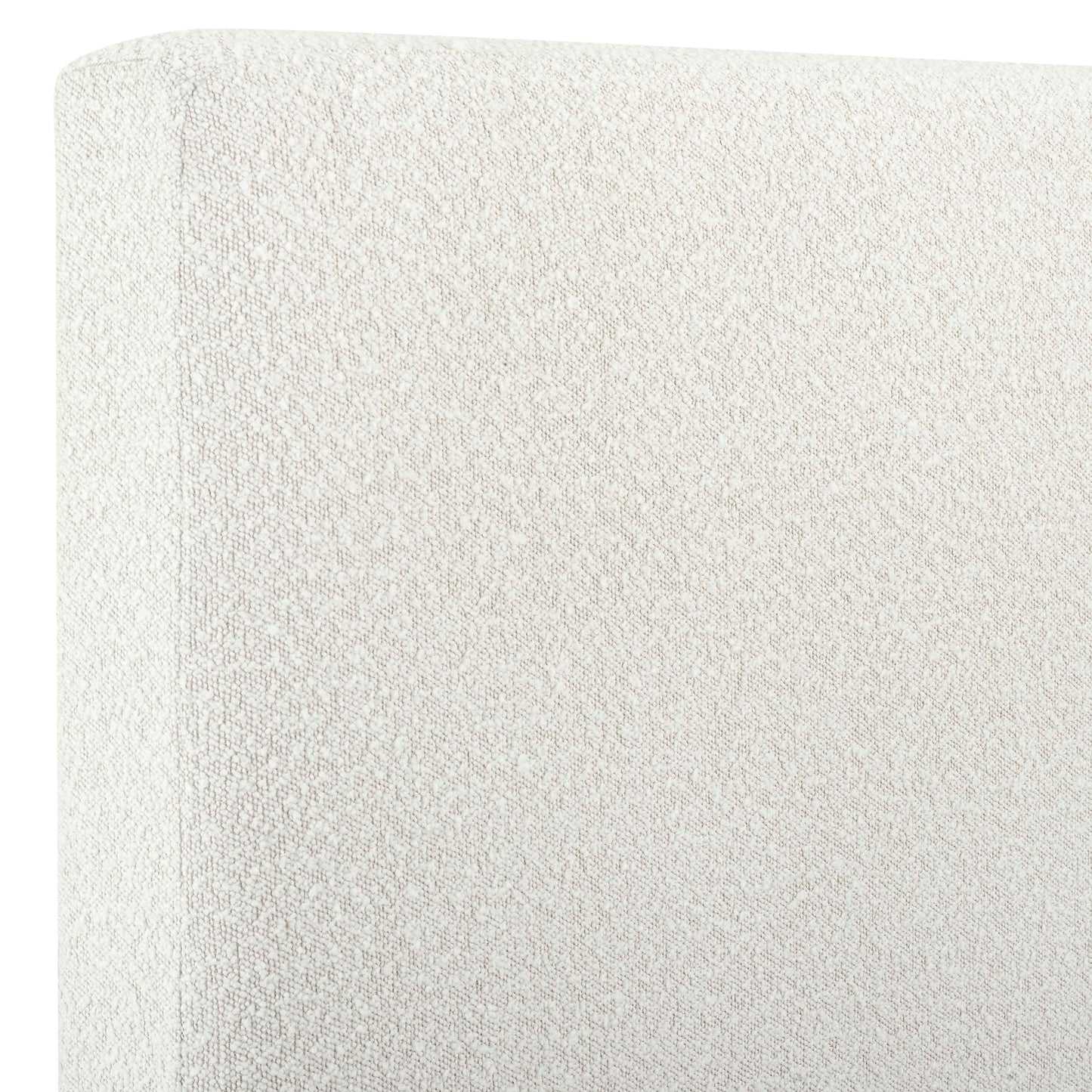 King Size White Boucle Upholstered Platform Bed