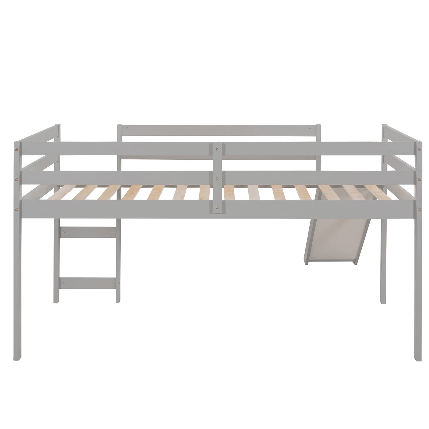 Loft Bed with Slide, Multifunctional Design, Twin (Gray)(OLD SKU: WF191904AAE)