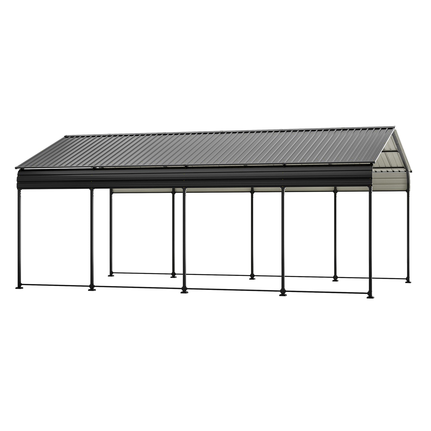 12X20 FT Metal Carport, Outdoor Car Shelter All Weather, Heavy Duty Outdoor Galvanized Car Shelter for Car Boat Truck and SUVs Black