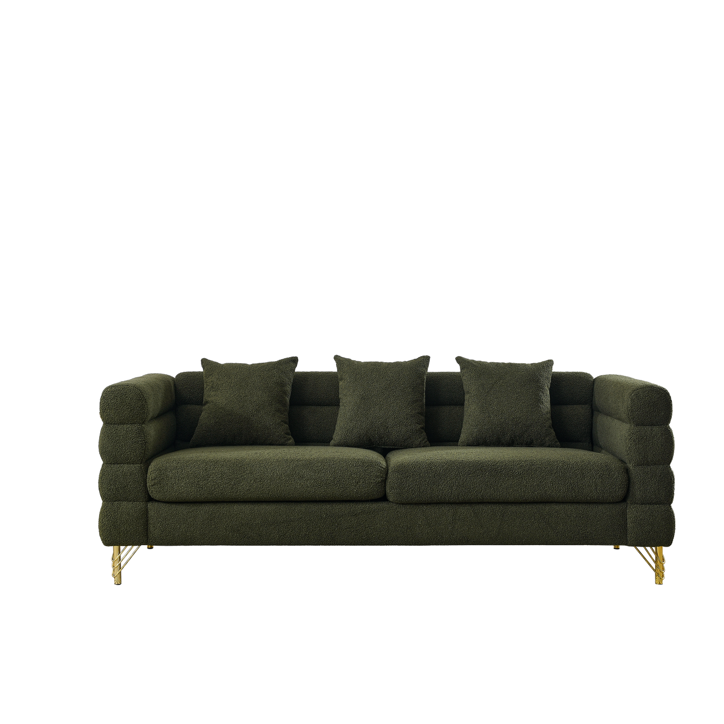 3-seater + 2-seater Combination sofa.Green teddy