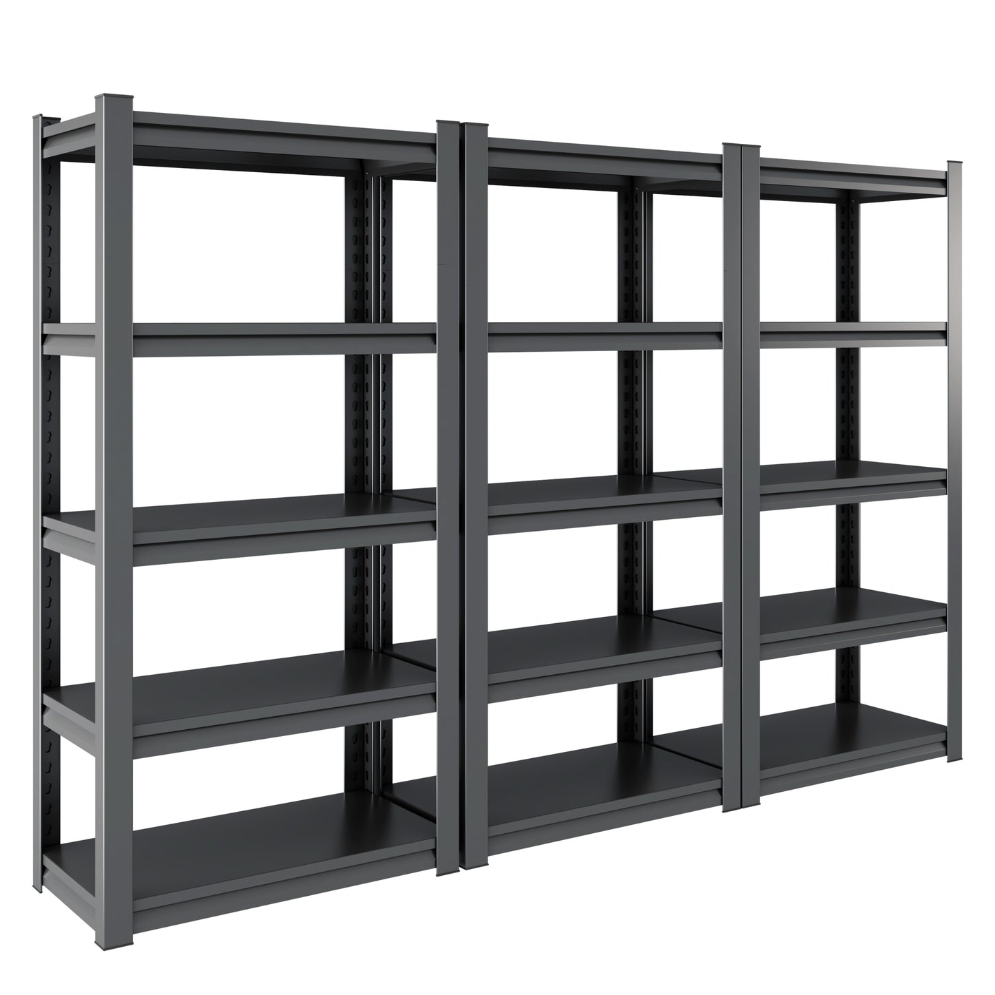 63"H  5 Tier Metal Shelves for Storage Garage Shelving 2000LBS Heavy Duty Storage Shelves Adjustable Garage Shelf Industrial Shelving Unit Storage Utility Rack,31.5"W*15.7"D*63"H,Black