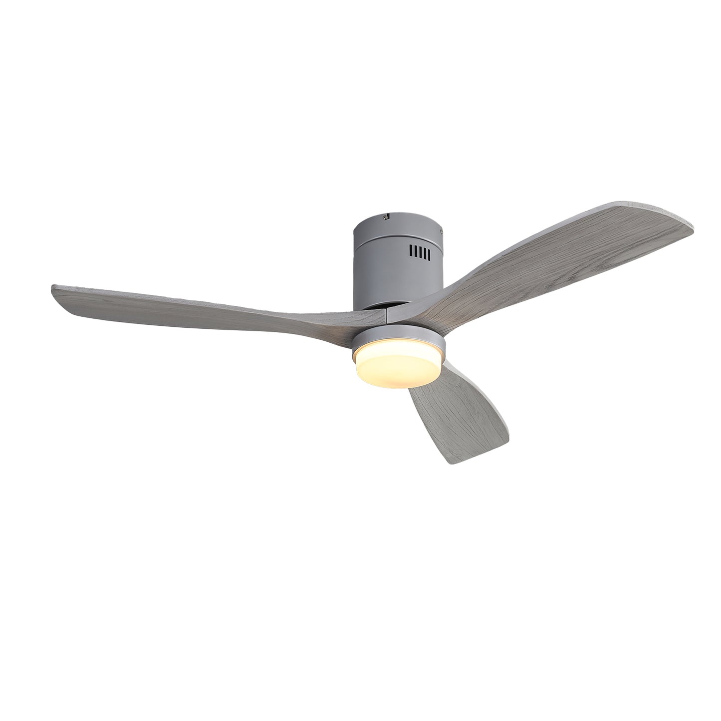 52 Inch Ceiling Fan With Lights 3 Solid Wood Fan Blade Noiseless Reversible Motor Remote Control With Light