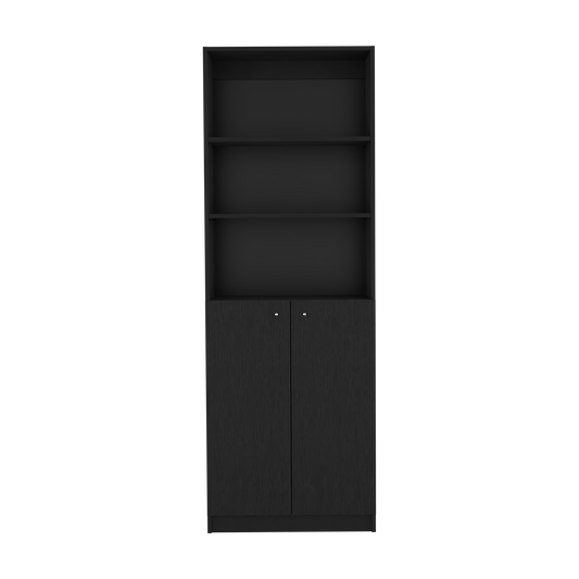 Bookcase Dual-Door Benzoni, Office, Black