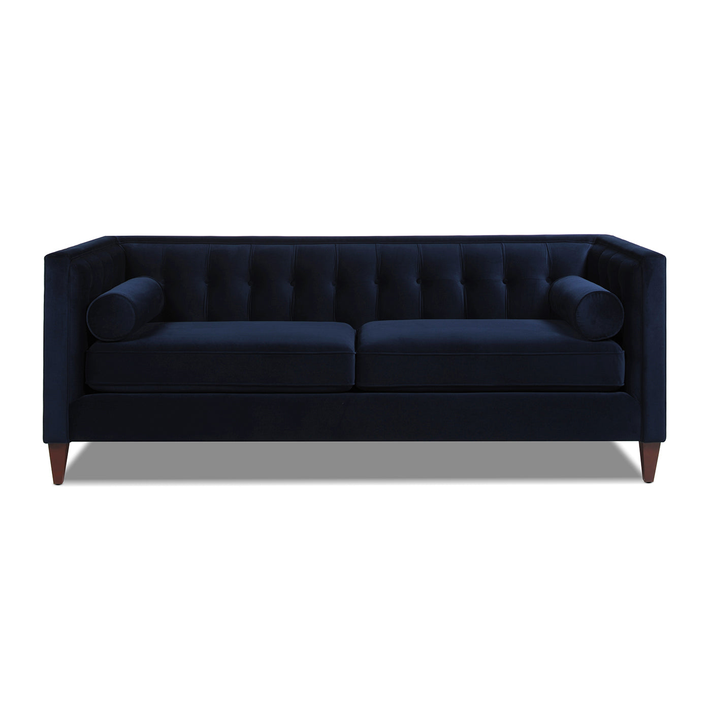 Jack 84" Modern Tuxedo Tufted Sofa, Dark Navy Blue Performance Velvet