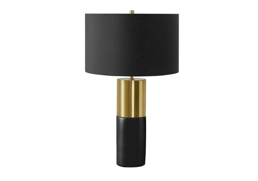 Lighting, 25"h, Table Lamp, Black Concrete, Black Shade, Contemporary