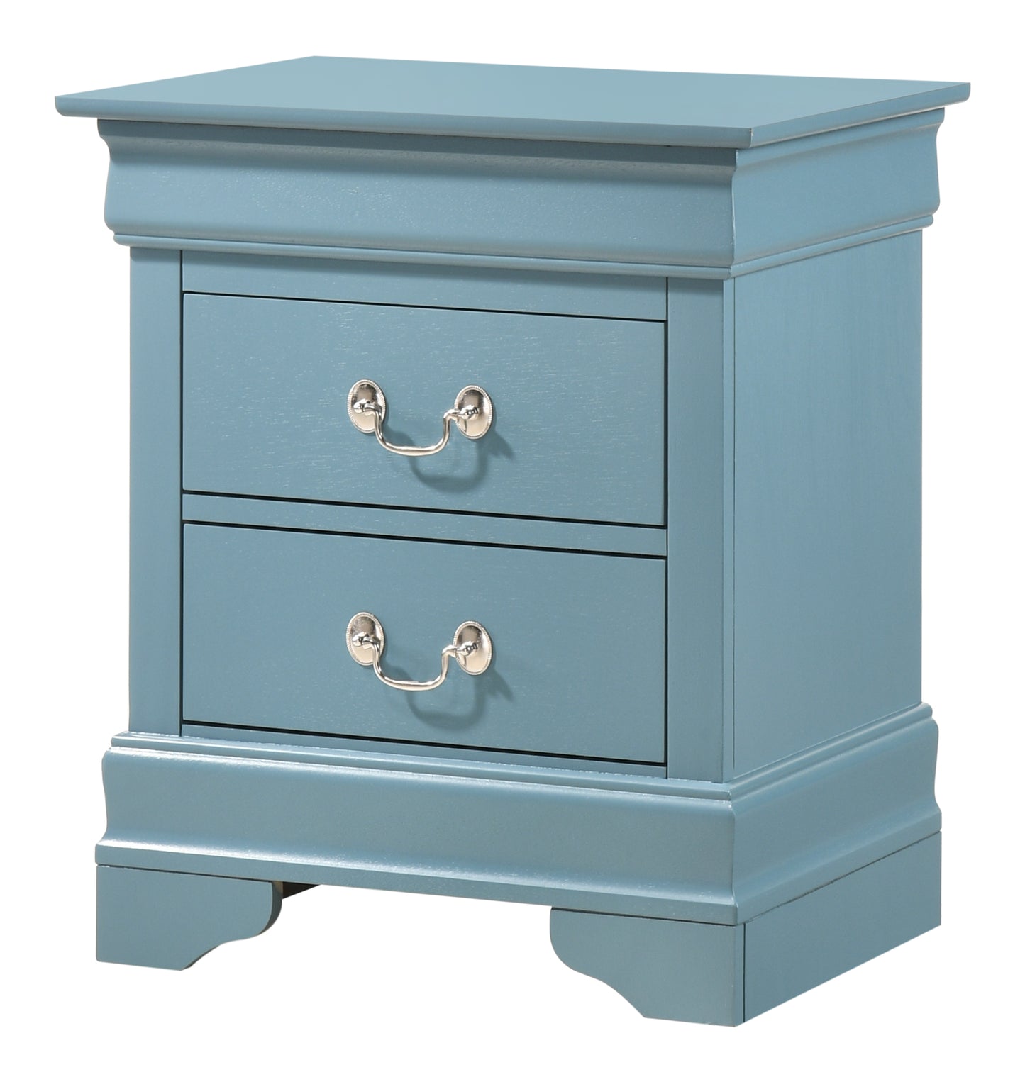 Compact Teal Traditional Nightstand