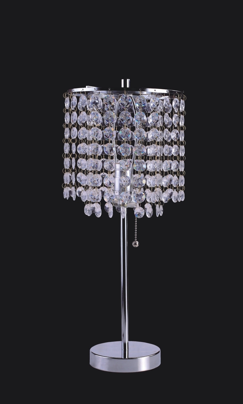 19"H CHROME CRYSTAL INSPIRED PULL TABLE LAMP (1PC/CTN) (0.43/4.22)