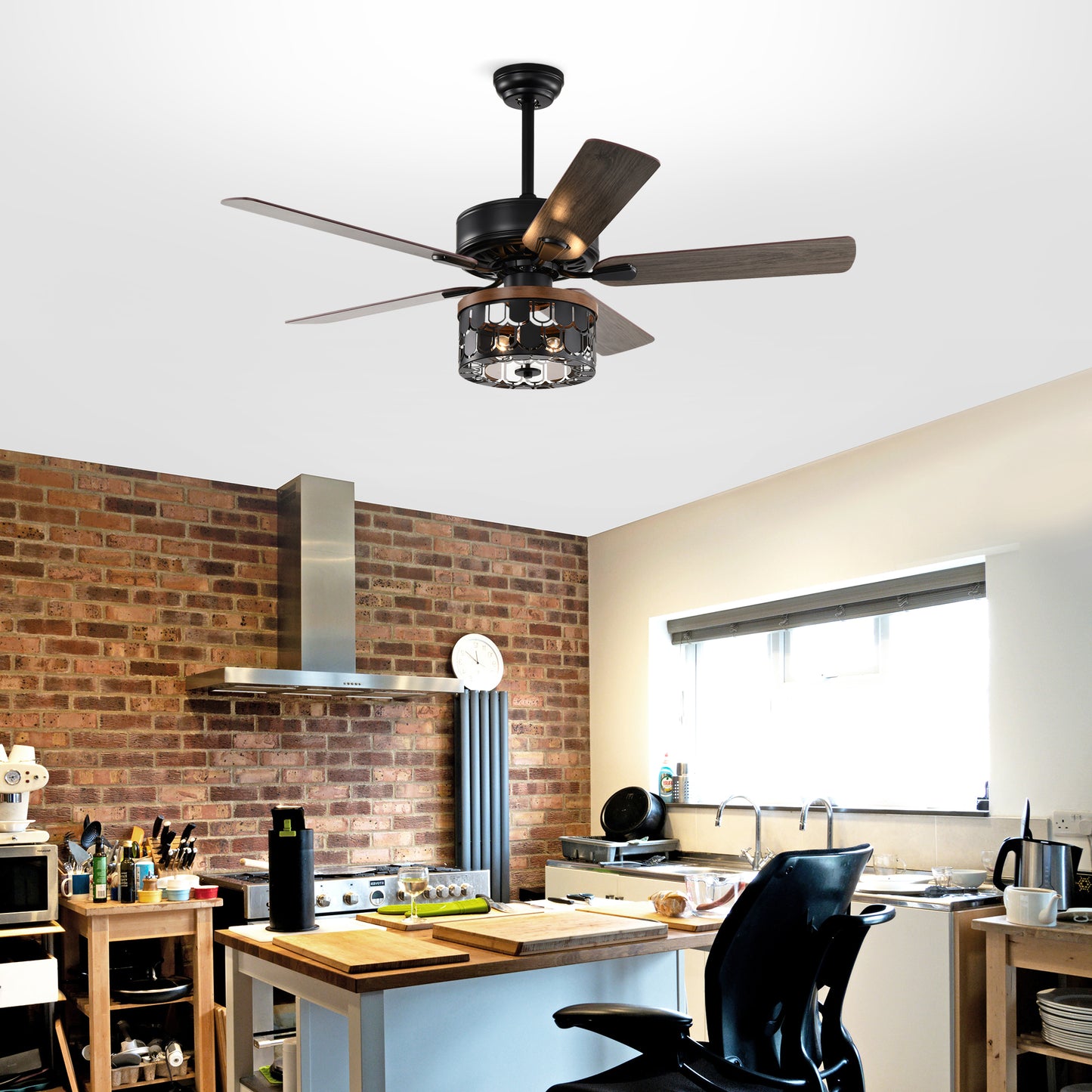 52'' Plywood blades ceiling fan with remote control for the living room ,bed room