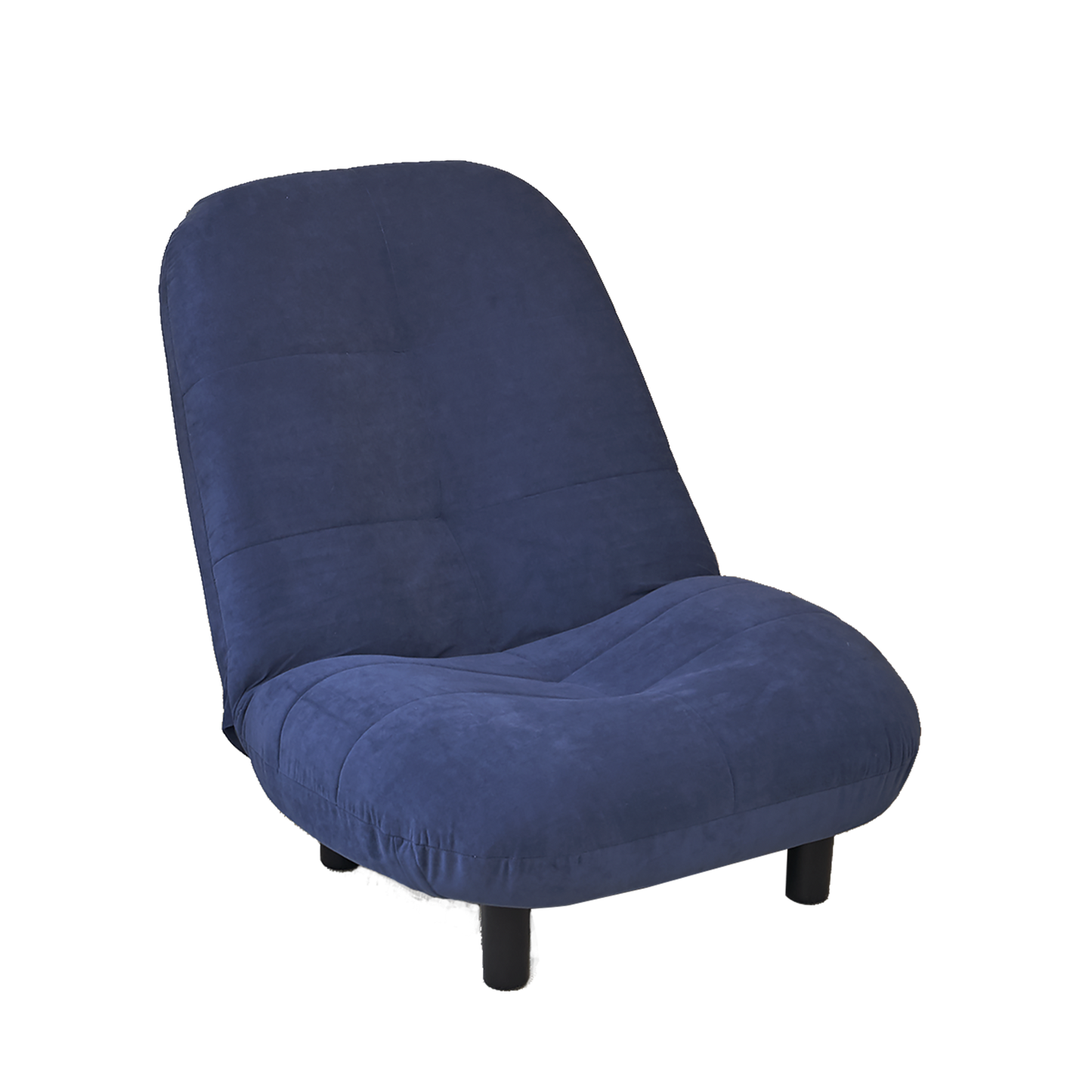 Adjustable Navy Blue Japanese-Style Reclining Floor Chair with Backrest - Tatami Lazy Sofa for Balcony