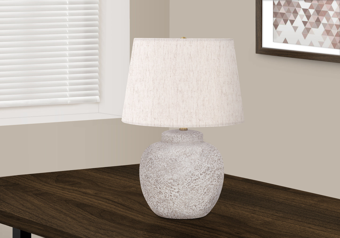 Lighting, 22"h, Table Lamp, Cream Concrete, Ivory / Cream Shade, Modern