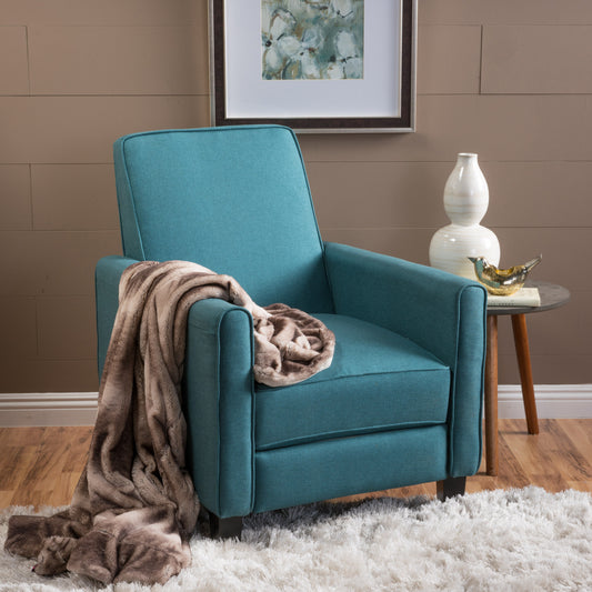 Teal Linen Push Back Chair for Elegant Home Décor