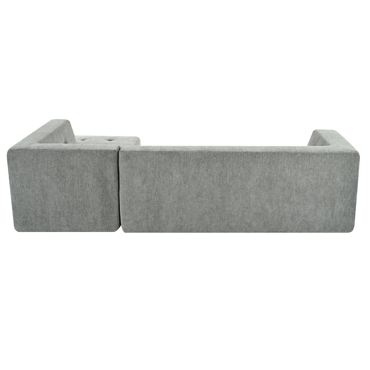 112.2*74" Modular Modular Combination Living Room Sofa Set, Modern Minimalist Sofa, Living Room Upholstered Sofa Bed, Bedroom, 2pcs Computer Free Combination, L-Shaped,Light Gray