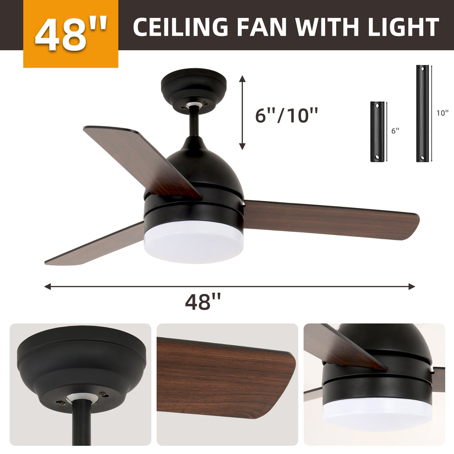 48-inch Minimalist Straight Blade Fan