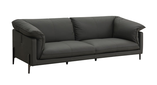 Tadi Black Top Grain Leather Sofa