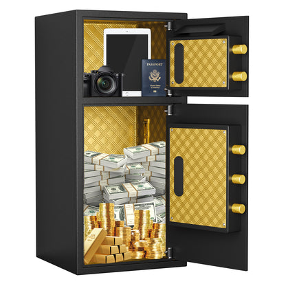 Large Double-door Coin-operated Safe,Digital Security Safe with Fireproof and Waterproof Bag,5.0 Cubic Feet Safe Box with Hidden Code Function for Home,Office and Hotel