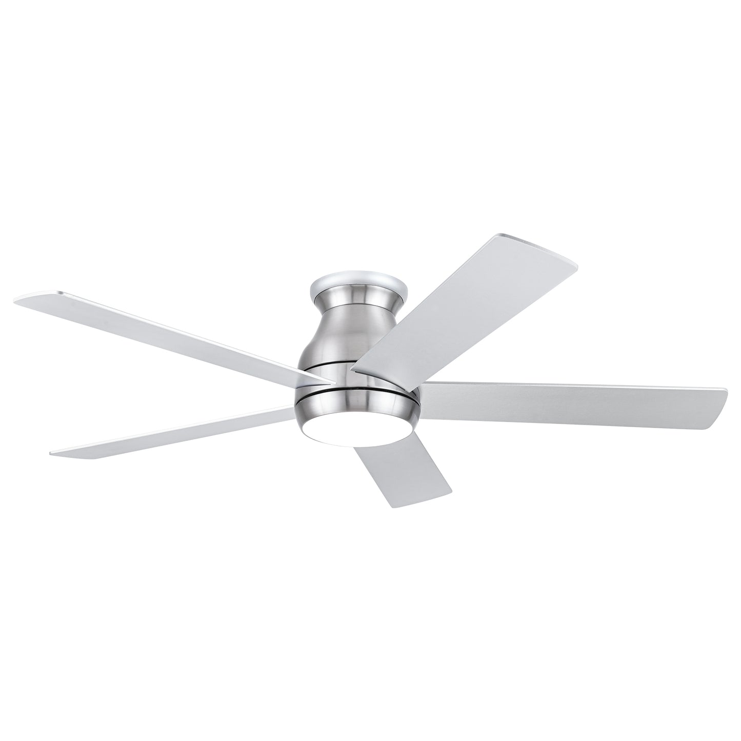 52" Low Profile Ceiling Fan in Brushed Nickel with Silver Blades