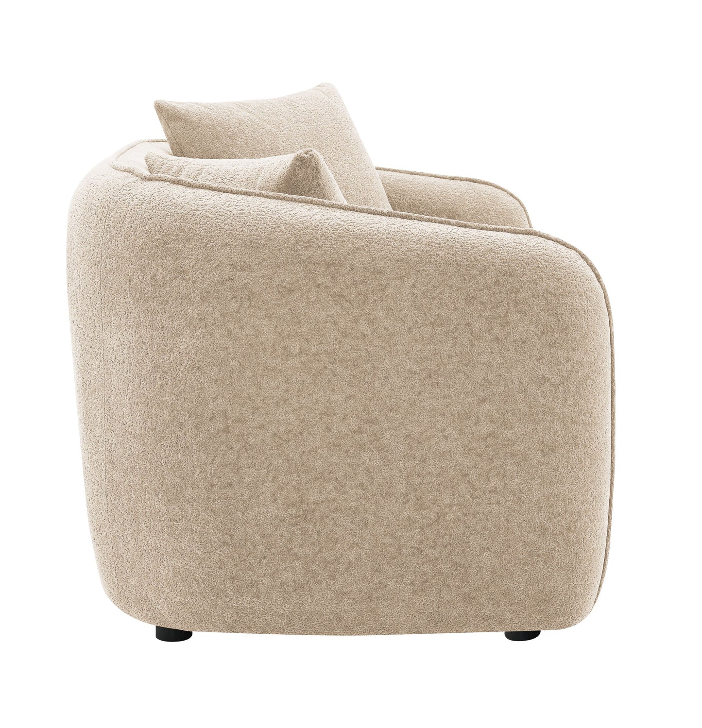 Keith Beige Chenille 3PCS Living Room Set (comes with matching color toss pillows)