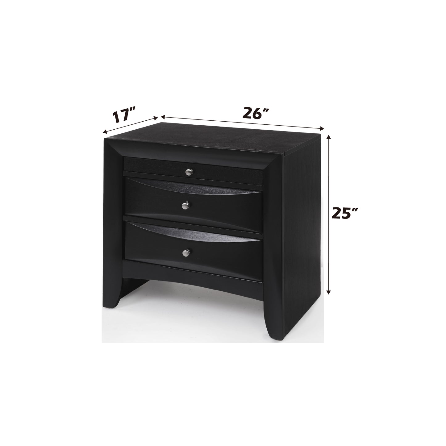 Ireland  Black Finish Nightstand