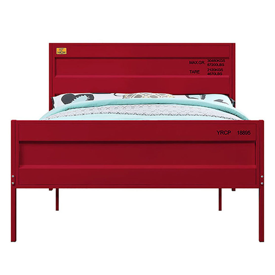 Red Full Platform Bed