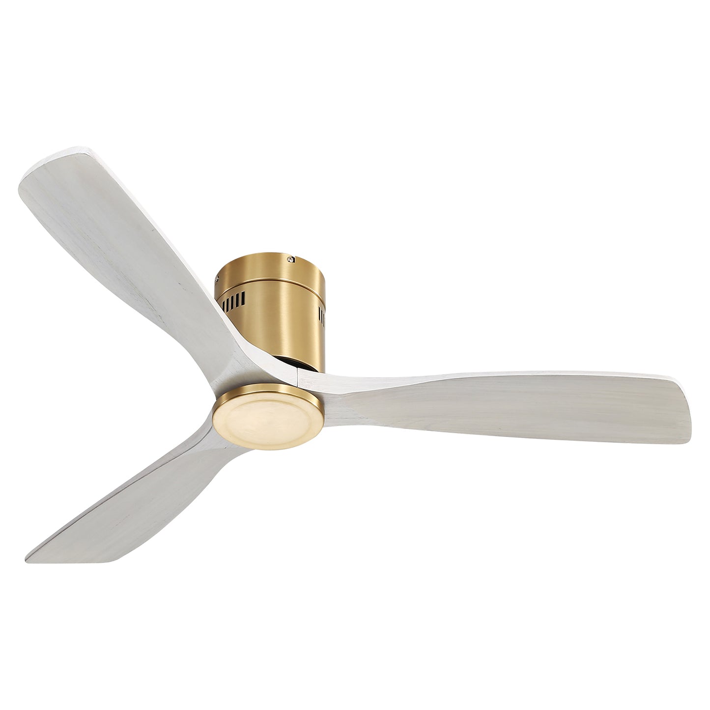 52 Inch Wooden Ceiling Fan With 3 Solid Wood Blades Remote Control Reversible DC Motor Without Light