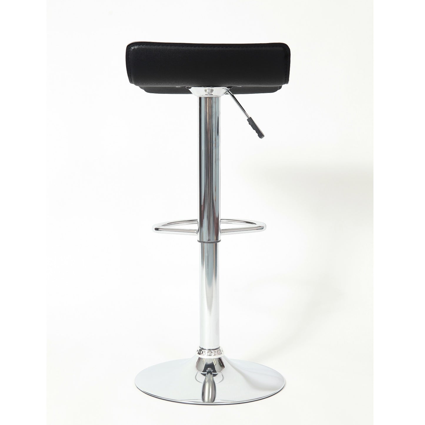 Contemporary Chrome Air Lift Adjustable Swivel Stools with Black Seat, Set of 2