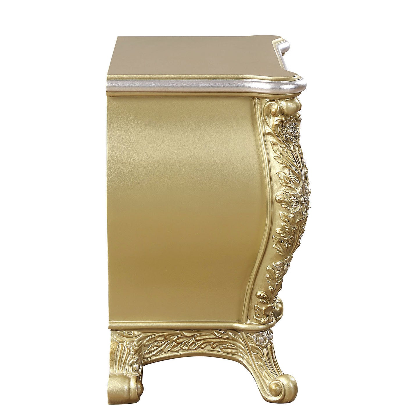 Gold 3-Drawer Nightstand