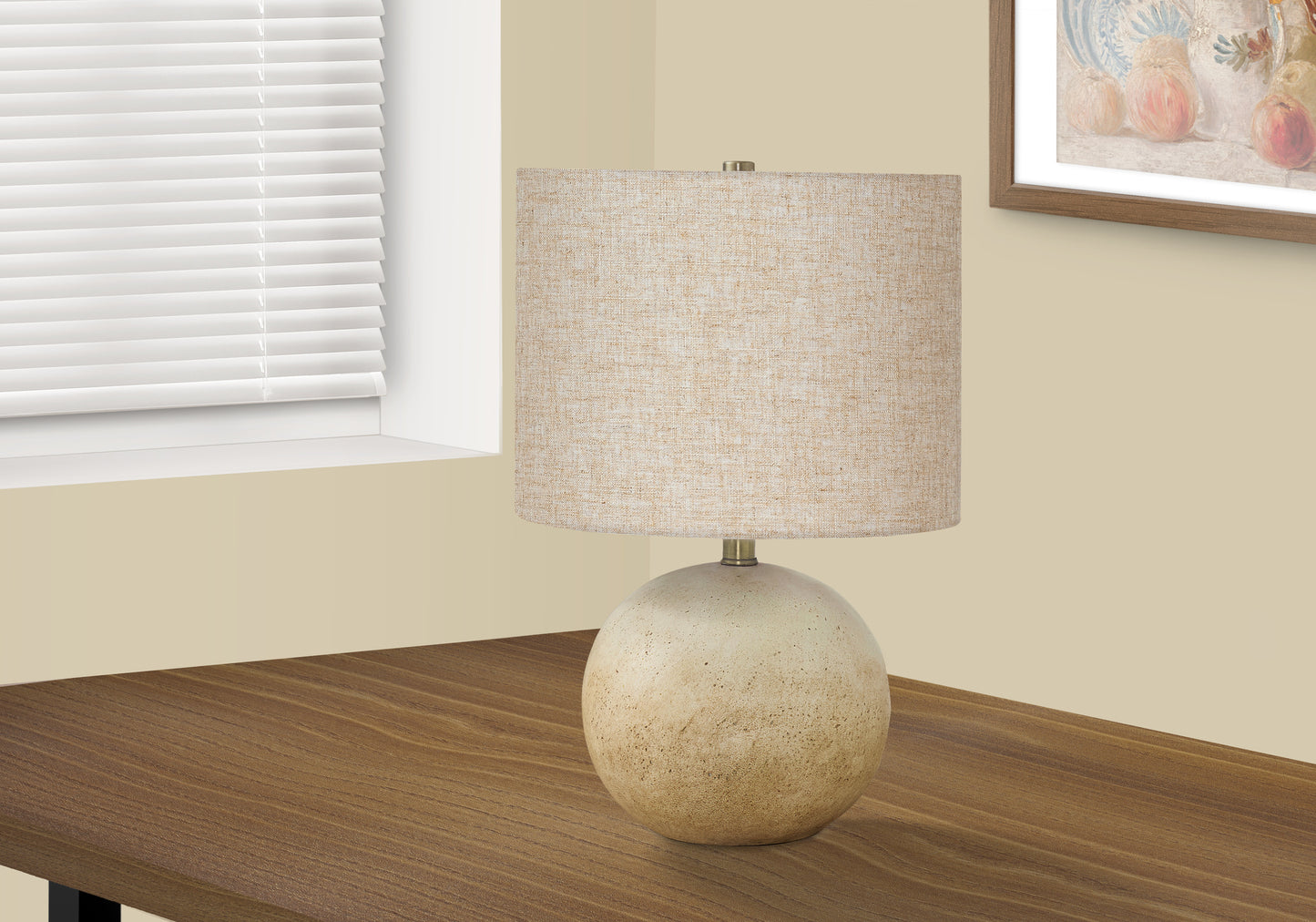 Lighting, 20"h, Table Lamp, Beige Concrete, Beige Shade, Contemporary