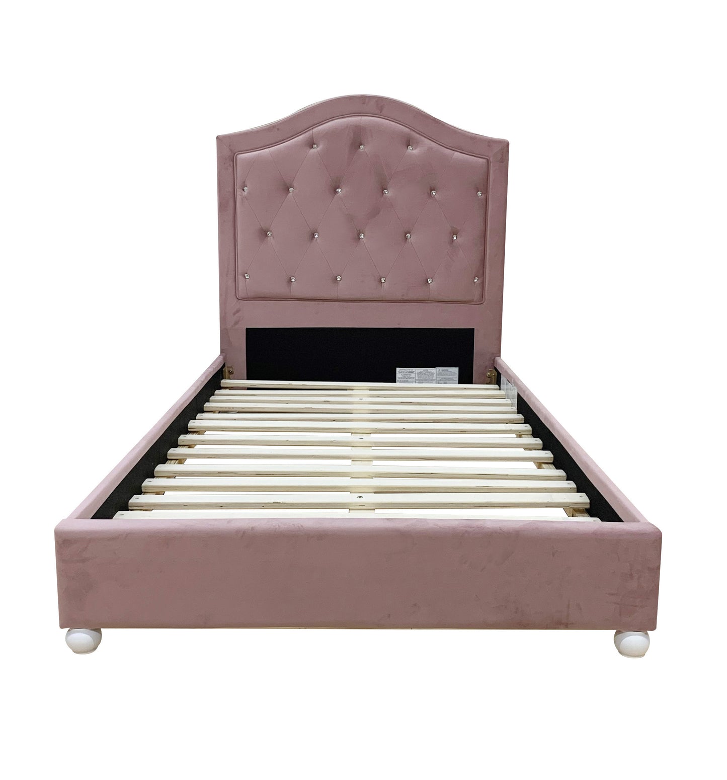 Reggie Pink Fabric Twin Bed