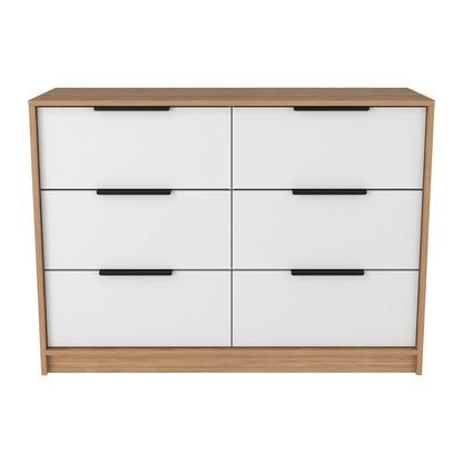 Kaia 4 Drawers Dresser, Superior Top -Pine / White