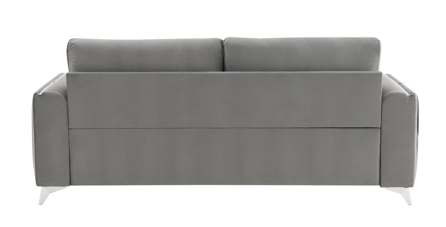 Wenona Gray Velvet Sofa