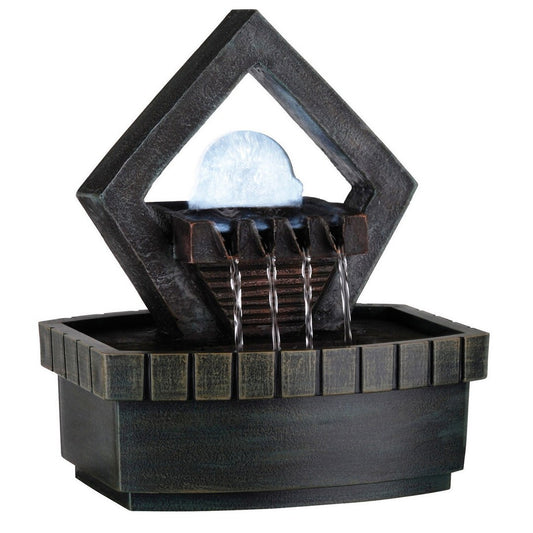 9.5' Tall Indoor Meditation Fountain with LED Light, Well Design