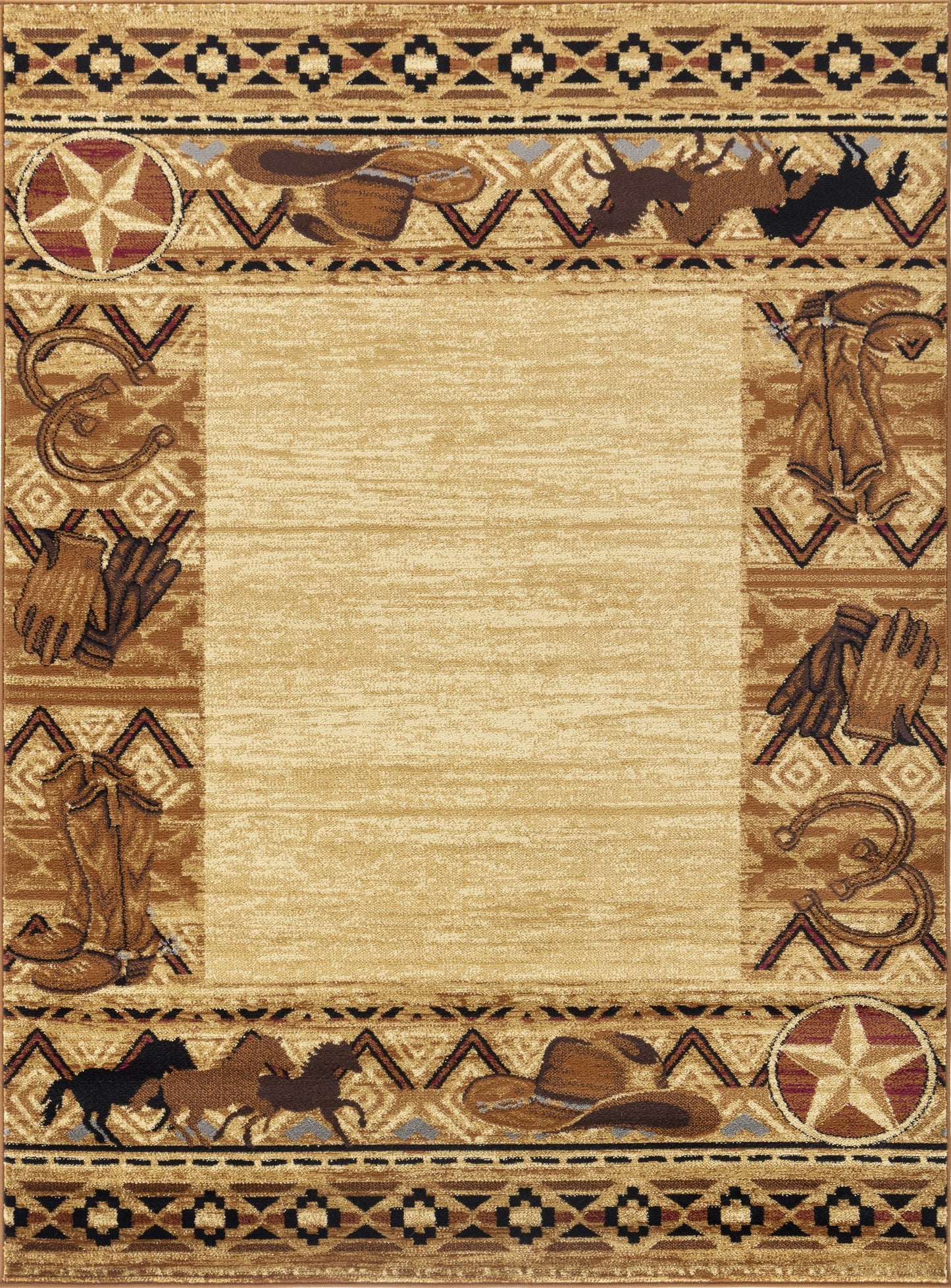 Tribes GC_YLS4011 Beige 5 ft. 3 in. x 7 ft. 3 in. Southwest Area Rug