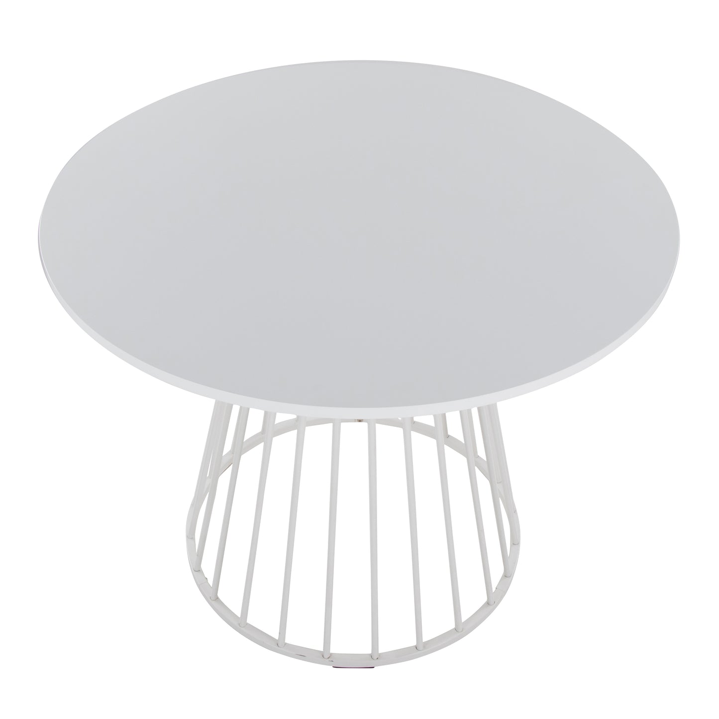 Canary Cosmo Contemporary Dining Table in White Metal and White MDF by LumiSource