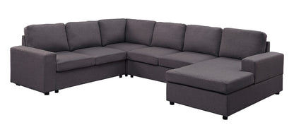 Warren 120.5" Sectional Sofa with Reversible Chaise in Dark Gray Linen