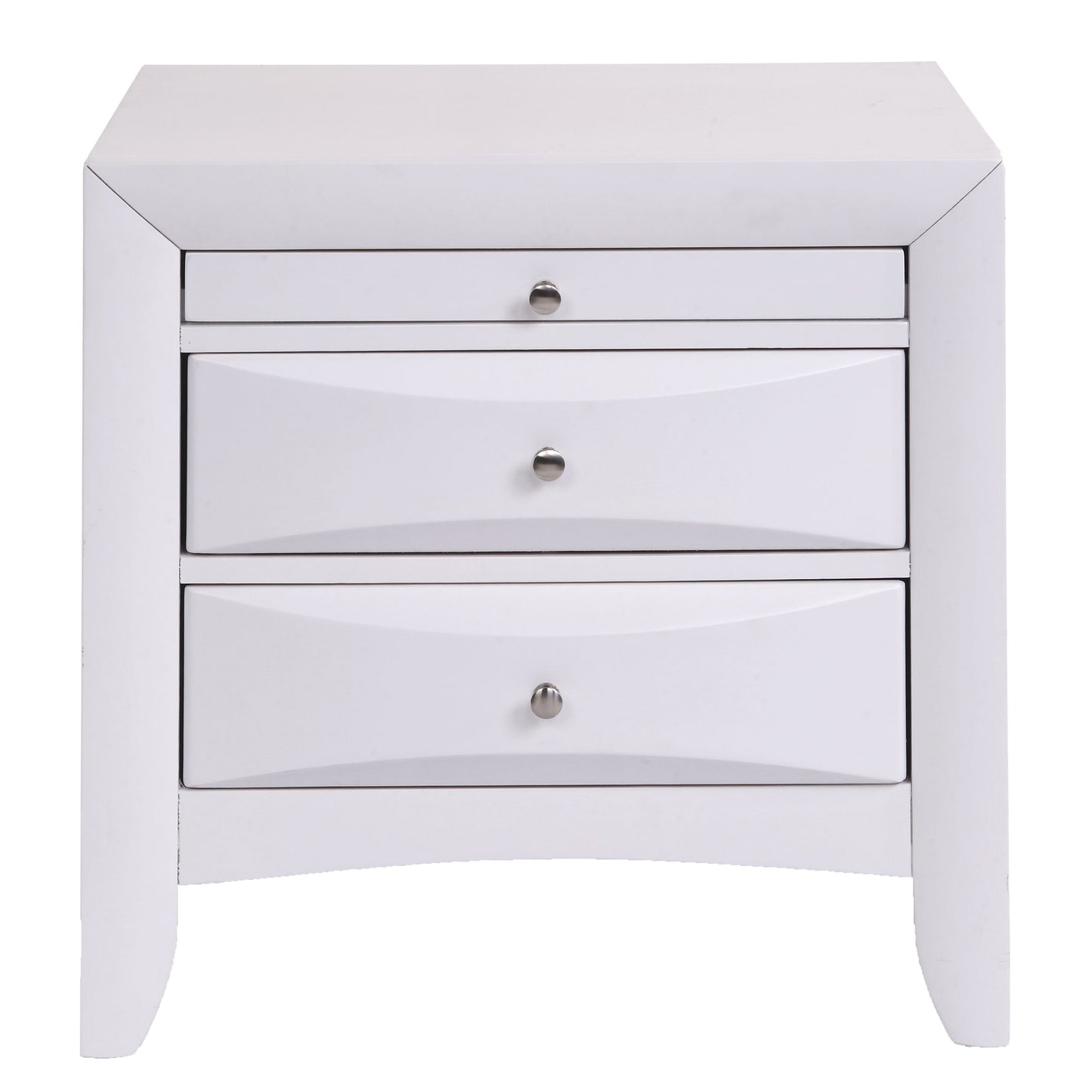White Nightstand with 2 Drawers