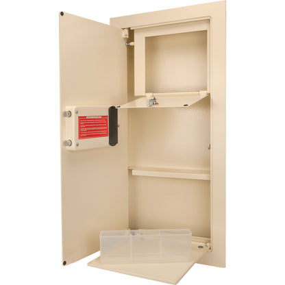 0.82 CUBIC FT LEFT OPEN BEIGE  BIOMETRIC WALL SAFE