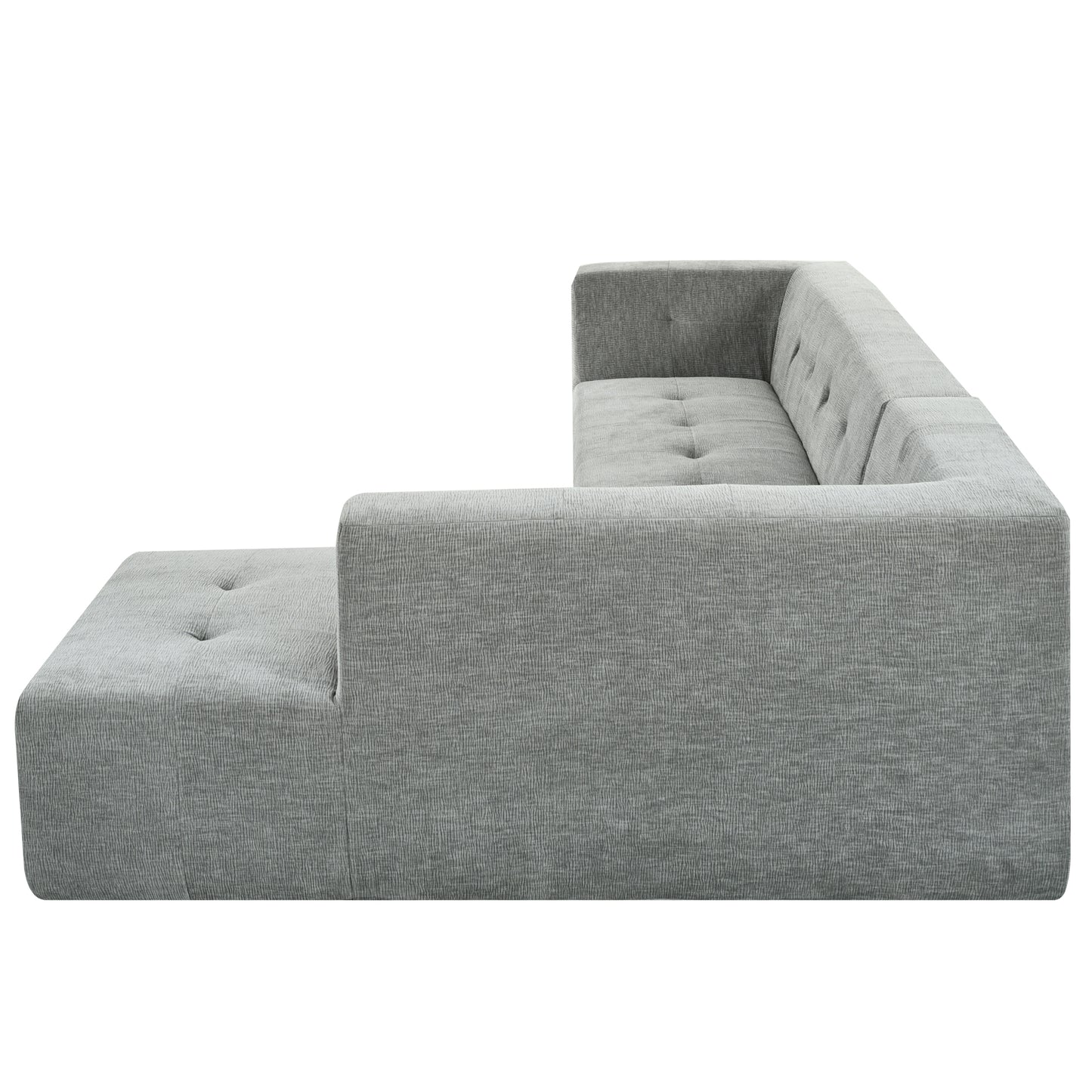 112.2*74" Modular Modular Combination Living Room Sofa Set, Modern Minimalist Sofa, Living Room Upholstered Sofa Bed, Bedroom, 2pcs Computer Free Combination, L-Shaped,Light Gray