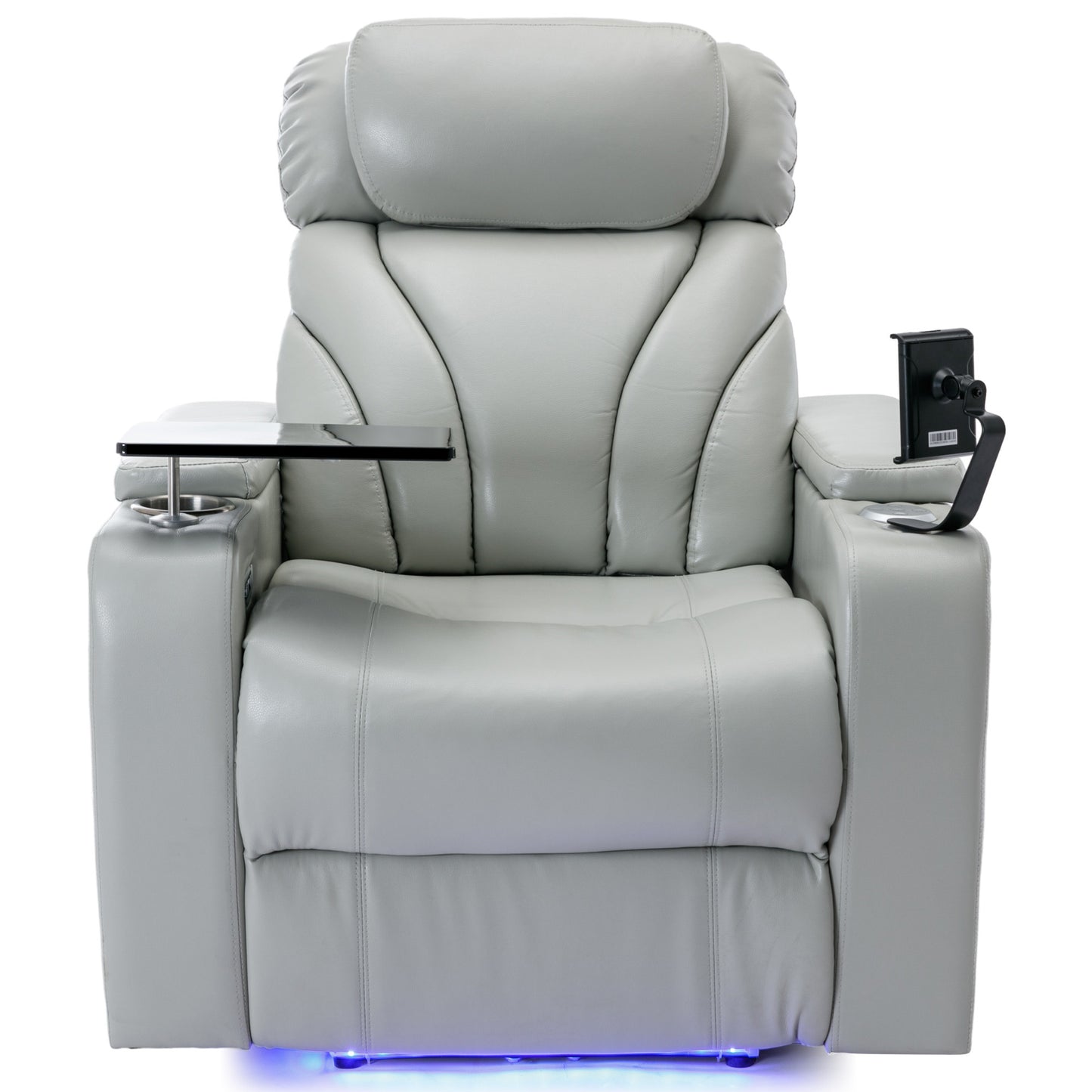 Power Motion Recliner Electric Power Recliner with USB Charging Port, Hidden Arm Storage, Convenient Cup Holder and Bluetooth Speaker, Light Grey(Old Sku:SG000800AAE)