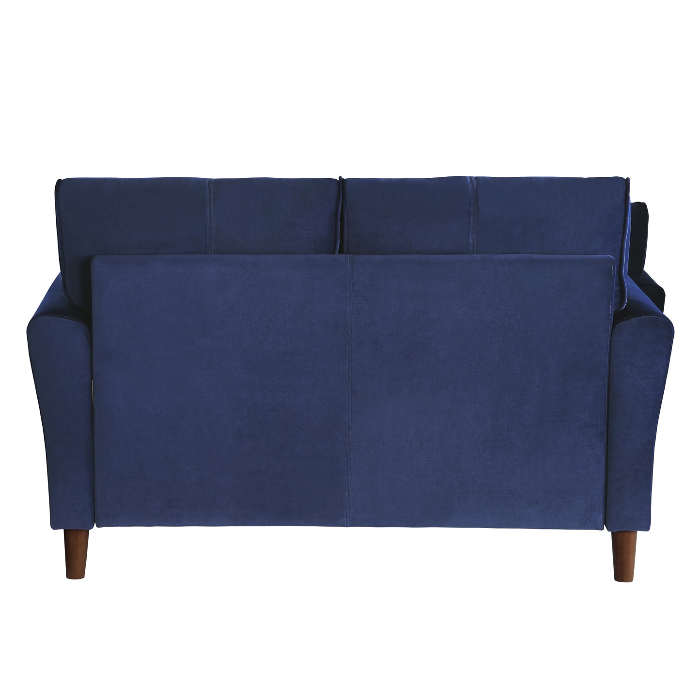 Modern Living Room Sofa Set 2pcs Comfort Sofa Loveseat Plush Seatbacks Tufted Detail Blue Velvet Upholstery Solid Wood Frame Furniture