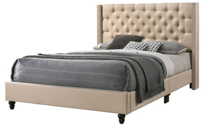 Transitional Queen Bed In Beige