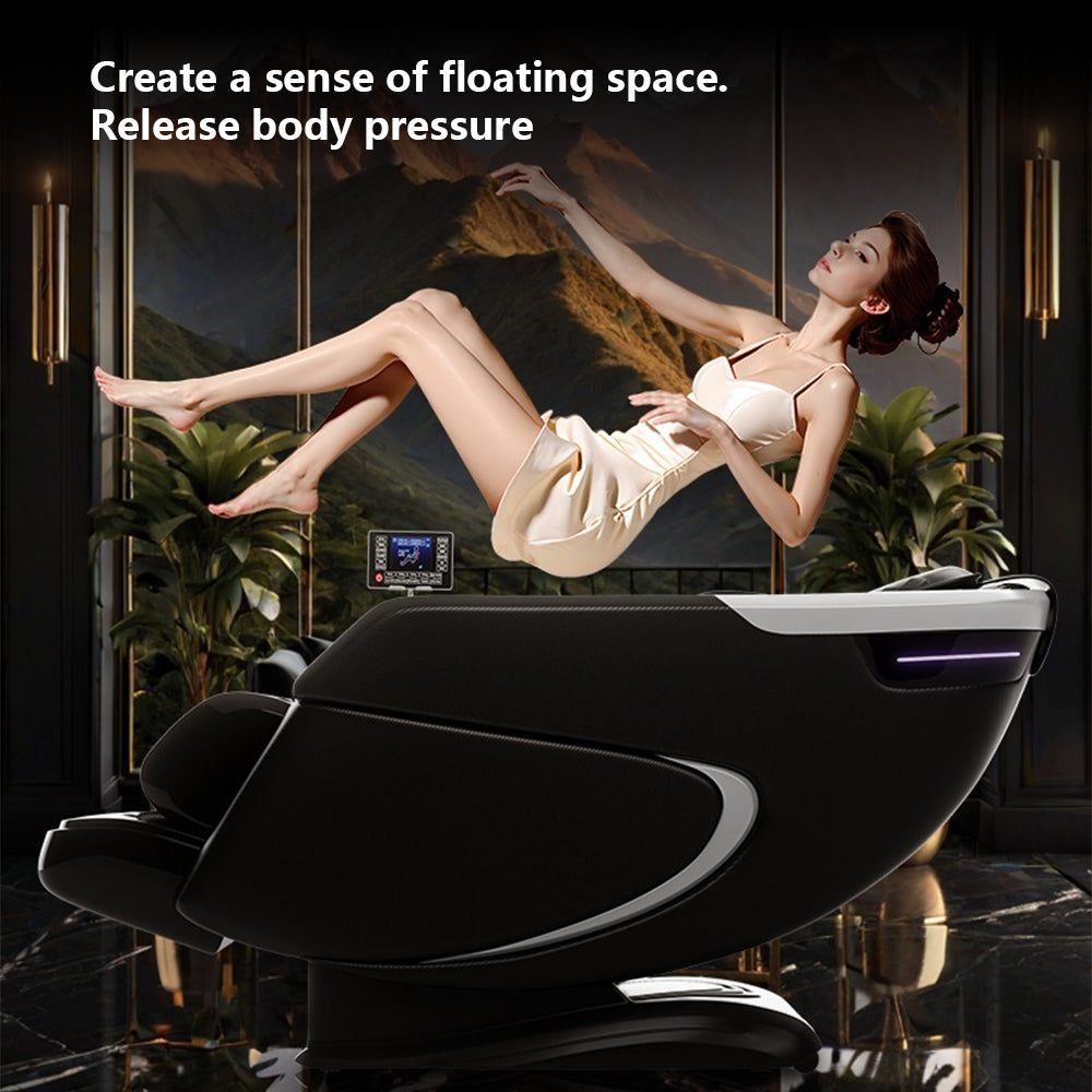 4D Massage Chair, Full Body Recliner  Zero Gravity with SL Track,Wireless charging,Automatic Body Scan,human touch,Heating,Bluetooth,Foot Rollers,Airbags & Extendable Footrest