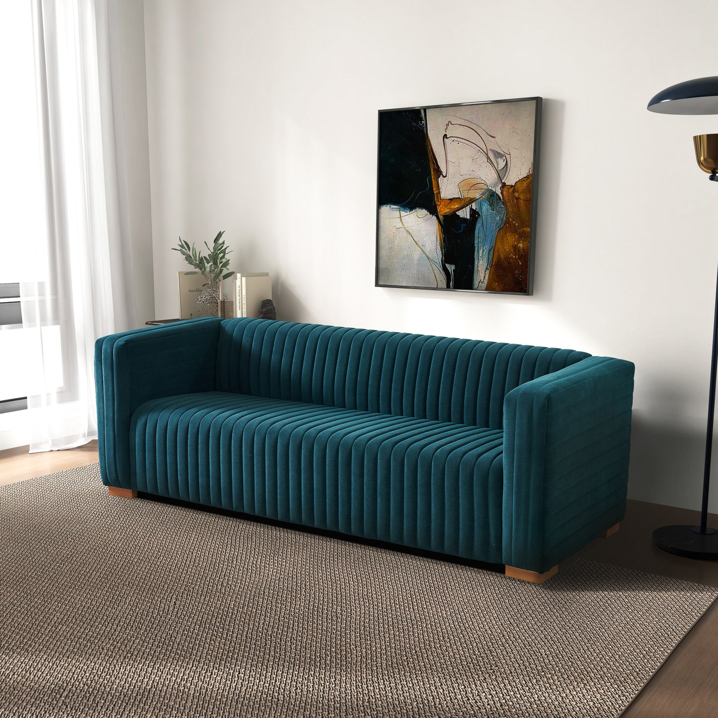 Elara Sofa - Blue Velvet