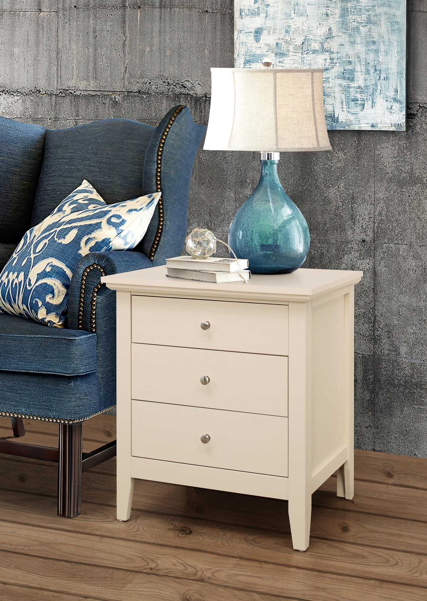 Charming Casual Nightstand In Beige