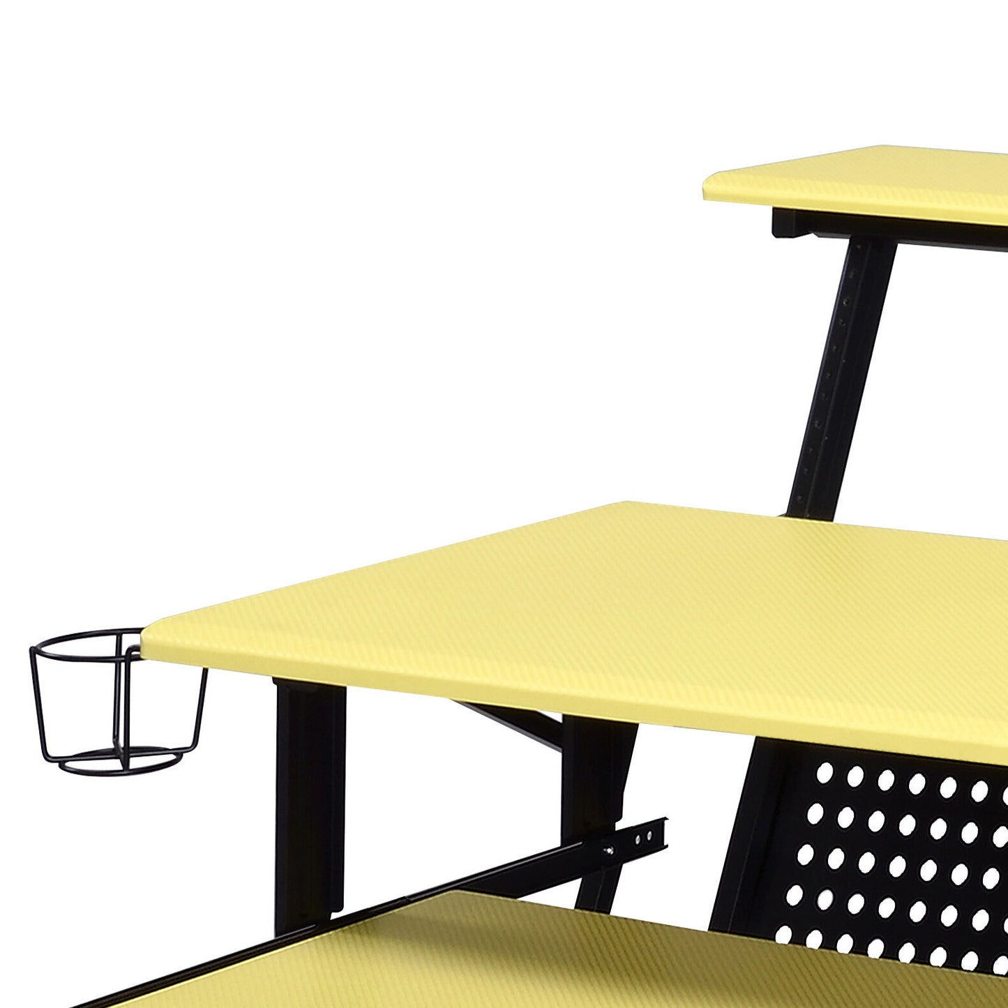 Yellow and Black Music Studio Desk with Keyboard Tray